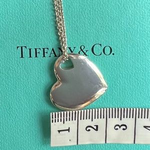 Tiffany & Co. Sterling Silver Cutout Double Heart Necklace.